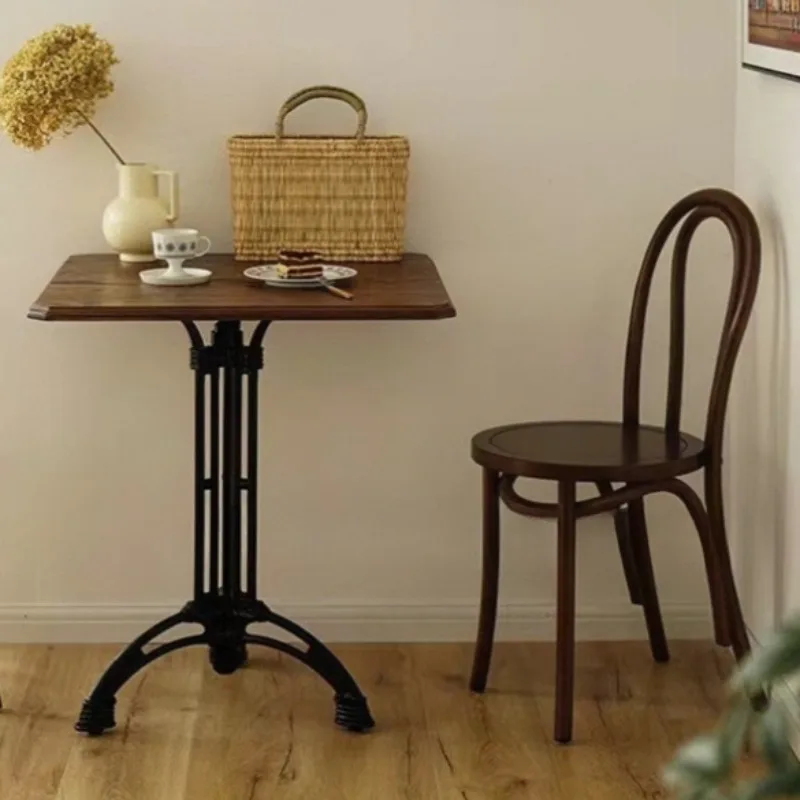 Mid Century Rattan Chair,French Style Solid Wood Dining,Thonet Type Cane Back Chair,Vintage Woven Seat for Kitchen Cafe Home view 2
