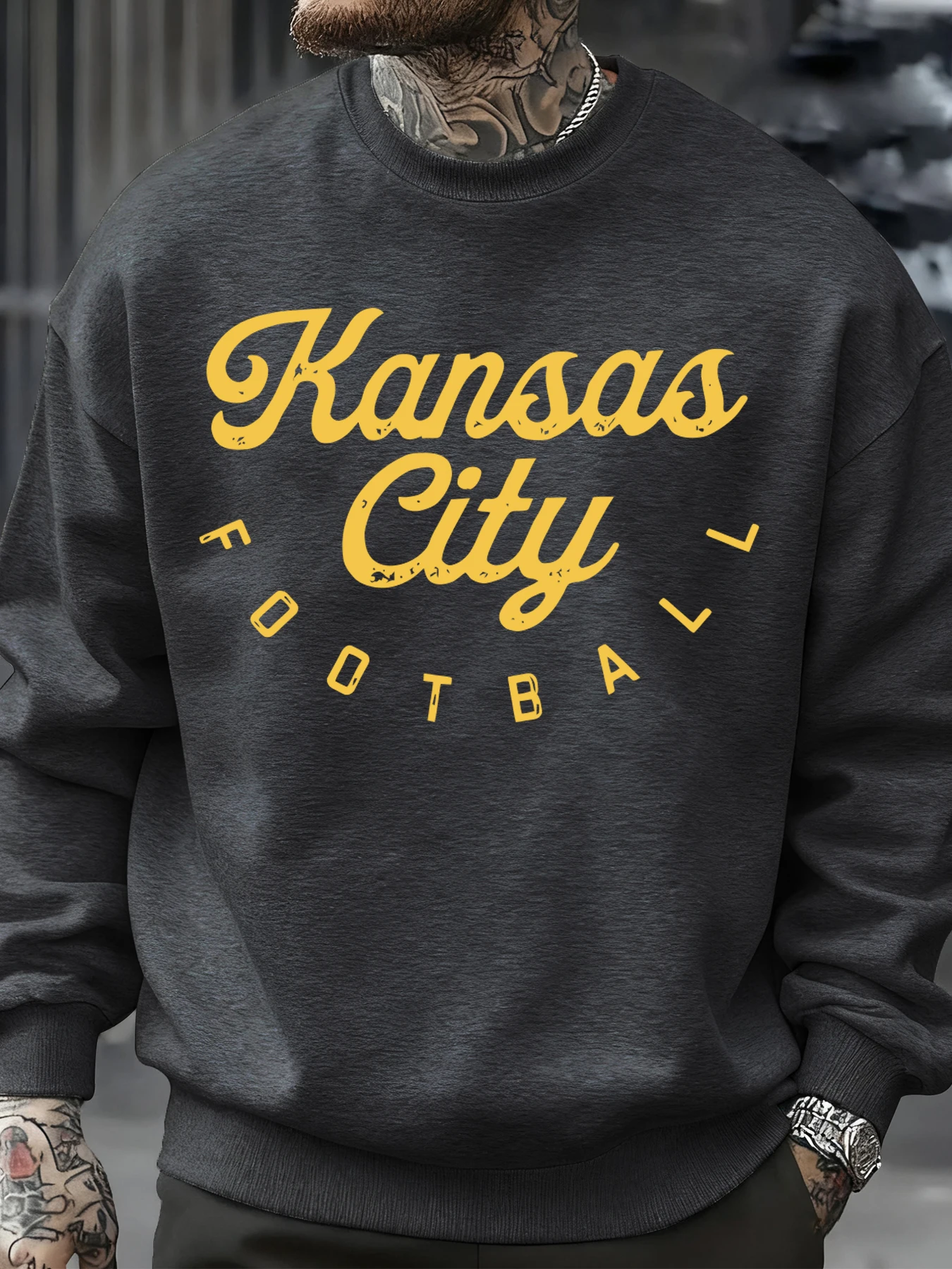 Kansas City Football Design Männer Sweatshirts Warme Mehrfarbige Pullover Casualfashion Sportswear Fleece Herbst Männliche Kleidung
