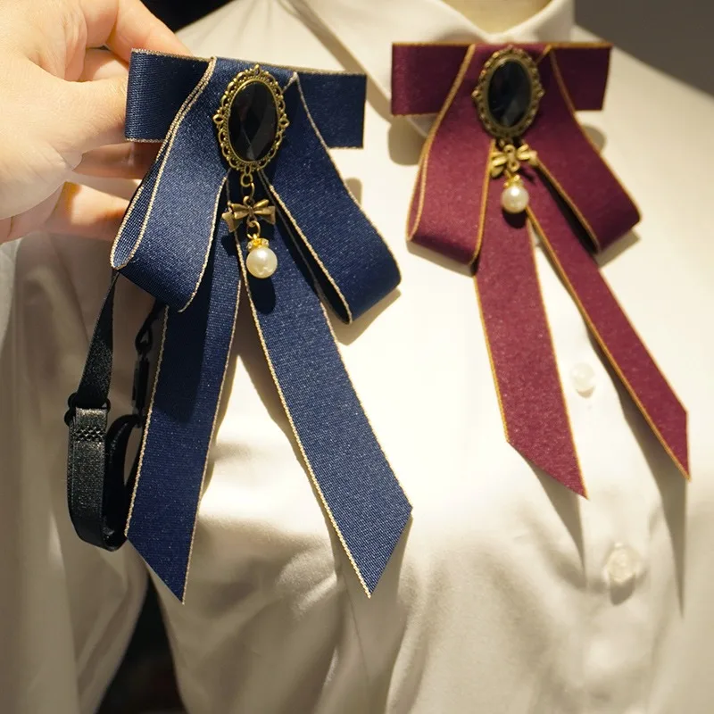 2025 Nuovo papillon in nastro giapponese per ragazze - Accessorio per capelli stile JK, cravatta per camicetta carina, decorazione per scuola/ufficio (11 * 18 cm)