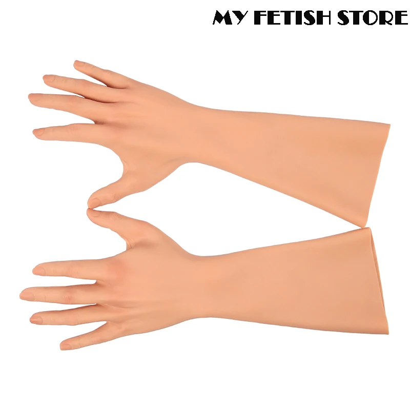 Lifelike Female Realistic Soft Silicone Hand Gloves 6G Upgrade 40CM Length for Crossdresser Transgender Shemale Male To Female