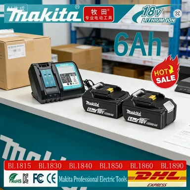 

Оригинальный аккумулятор Makita 18В 9Ач 6Ач 5Ач для электроинструментов Makita, литий-ионный, сменный, 18В, аккумулятор+зарядное устройство+электродрель