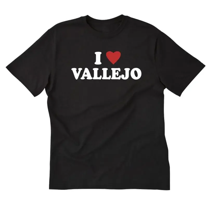 Camiseta I Love Vallejo de algodón con diseño de corazón, California