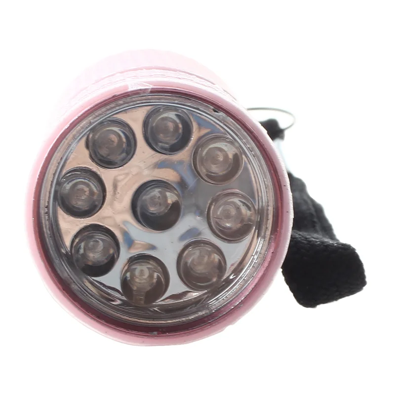 

ABUP-6X Outdoor Mini Pink Rubber Coated 9-LED Flashlight Torch