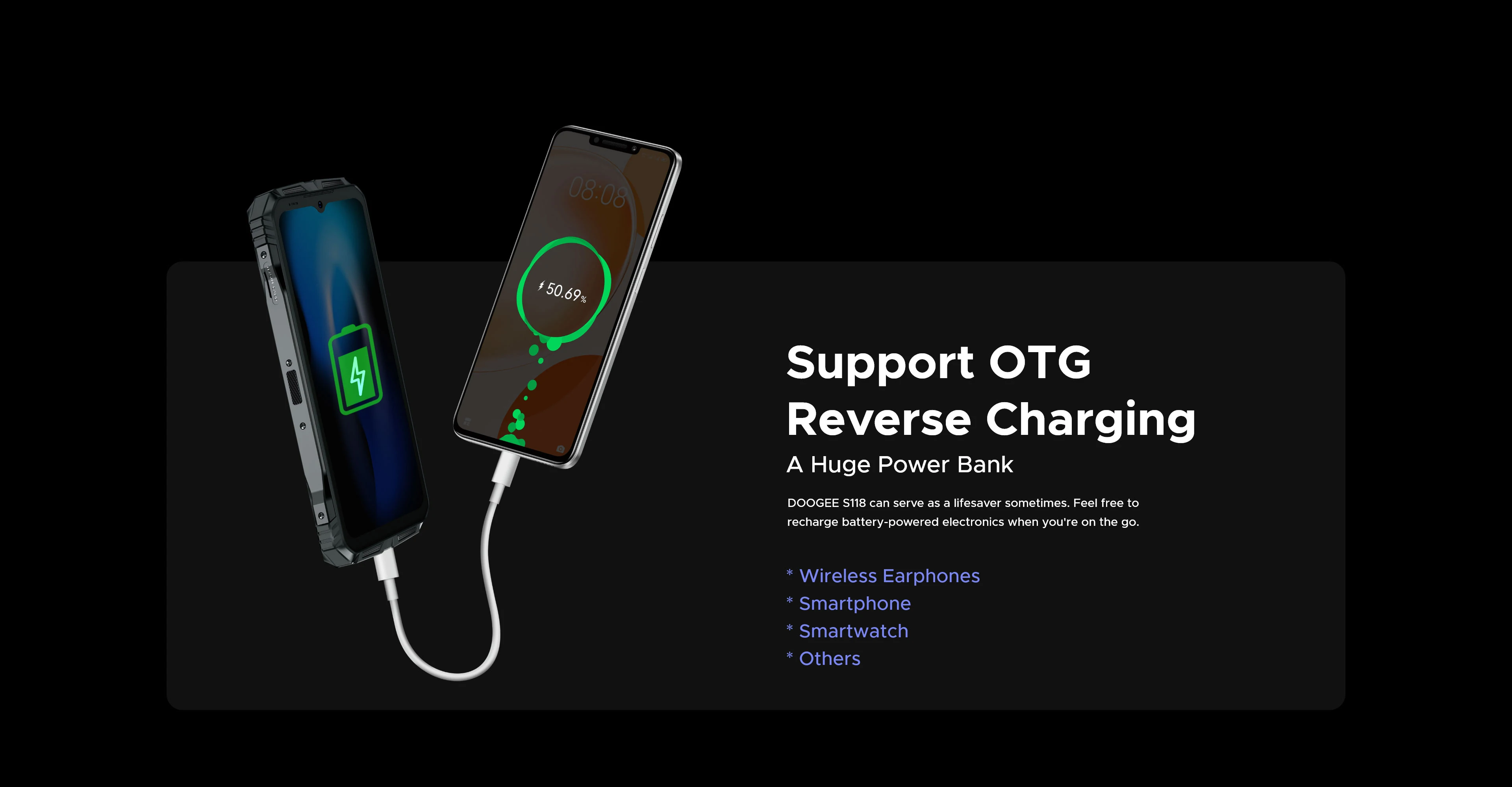 DOOGEE S118 Rugged Phone 6.58" FHD+ Screen Helio G99 Telephon Portable 8GB+512GB 10800mAh 50MP Triple Smartphone Android 14 NFC
