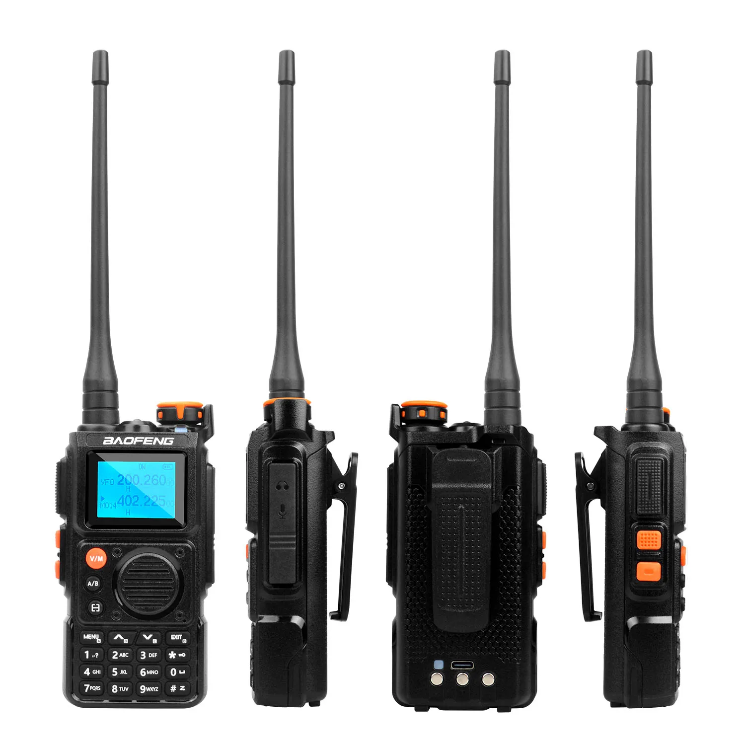 Baofeng-K6 Multi-Band Wireless Walkie Talkie, Air Band, Cancelamento de Ruído, Rádio FM, Espera Dupla 1750Hz, 999Ch, UHF, VHF, 108-136MHz