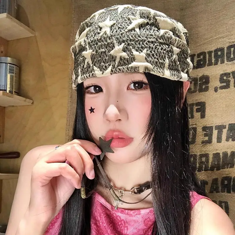 

Прохладный стиль, шляпы со звездой, субкультура, платок Y2K, женский платок в стиле хип-хоп, треугольный шарф, шелковый шарф для горячих девушек, украшения на талии
