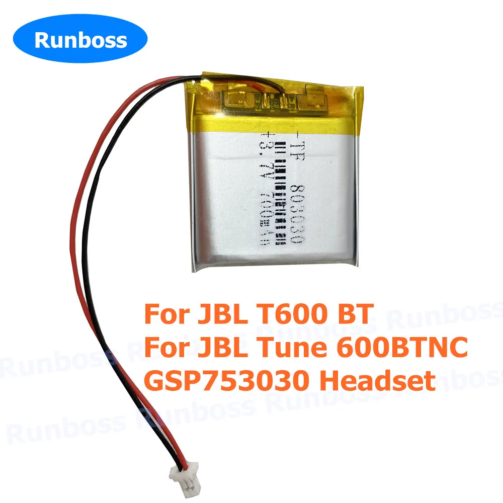 803030 700mAh Li-polimerowy akumulator litowo-wymienna bateria do JBL T600 BT, dostroić 600BTNC GSP753030