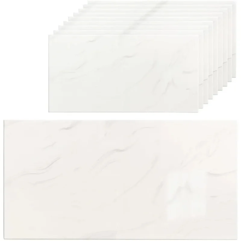 Naklejki na ścianę do kuchni imitujące marmur, samoprzylepne, wodoodporne, z PVC, 30x60cm, naklejki na podłogę, dekoracja do salonu i łazienki. ﻿ — 2