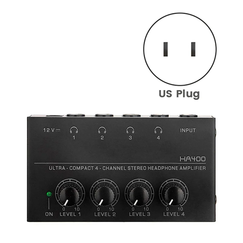 T35C HA400 Amplificatore per cuffie Monitor a 4 vie Amplificatore per cuffie Amplificatore per monitor per cuffie con spina americana