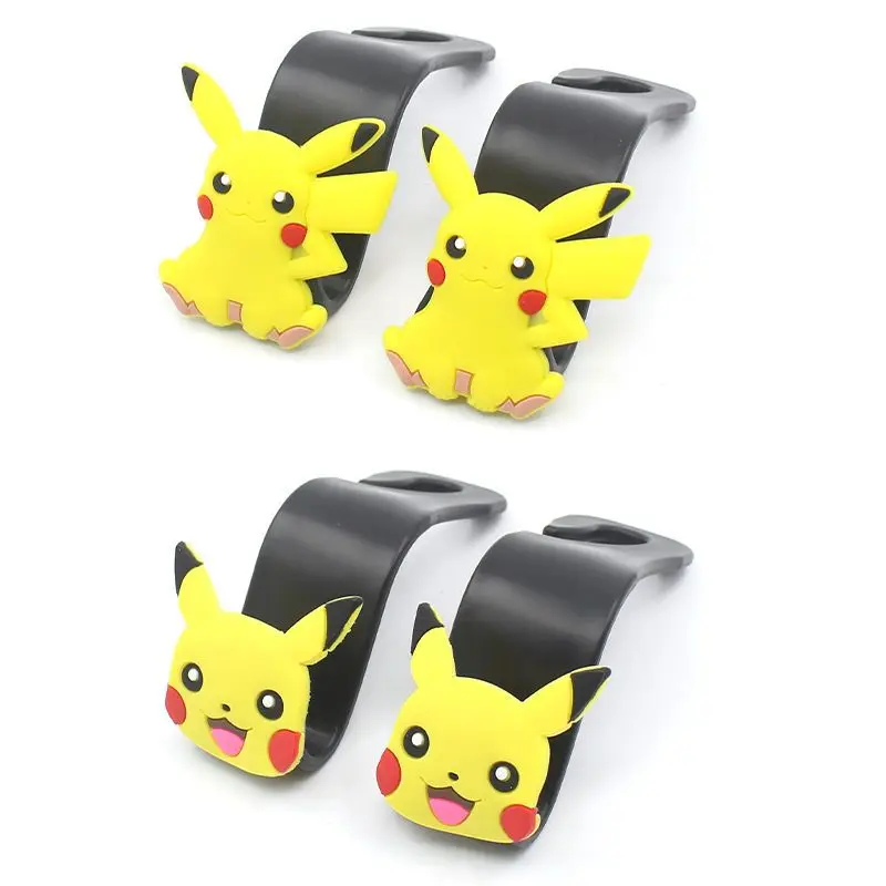 Anime Pokemon Pikachu Figures Car Hook Pokemon Cute Cartoon Seatback Car Interior Decoration Hook Toys Gifts