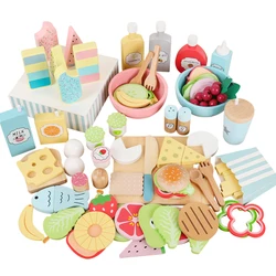Wooden Kitchen toy role play food toy Fruit and vegetable salad Cosplay Ealy Educational toy for children gifts