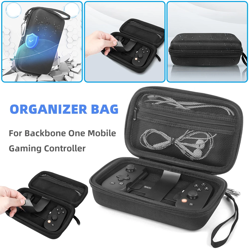 Travel Carry Bag Replacement Hard Carrying Case Shockproof Hardshell Case with Lanyard for Backbone One Mobile Gaming Controller