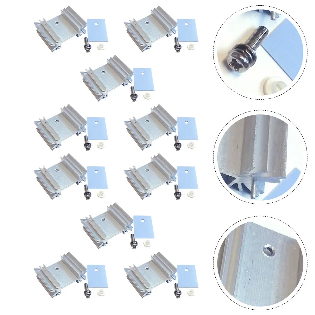 

1Set Heat Sink Aluminum to-220 Triode Cooling Fin Electronic Radiator High Thermal Conductivity Semiconductor Heat Dissipation