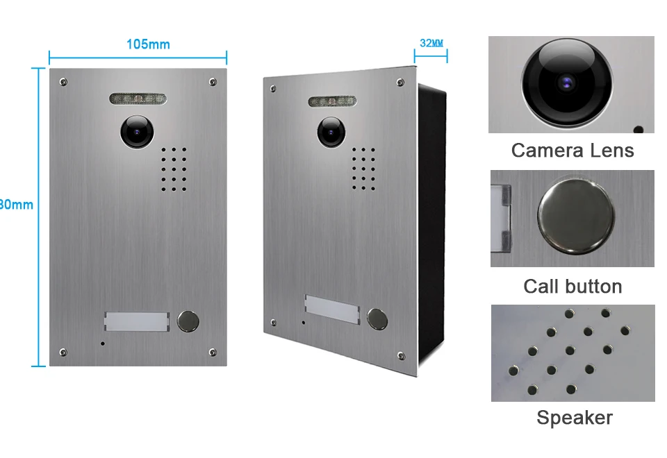 WiFi Video Intercomunicador Porta para Apartamento, 2 Fios, Video Intercomunicador