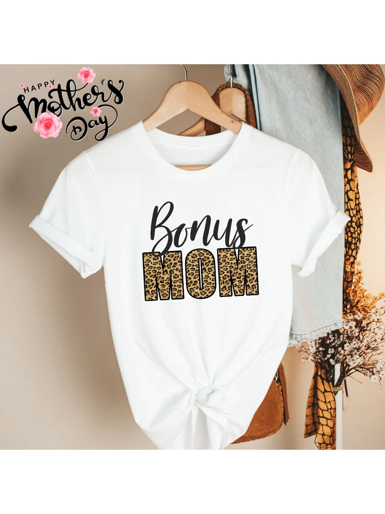 

Bonus Mom Shirt Mother's Day Gift Stepmom t-shirt Mom Life Extra Blessed tops Funny Stepmom Shirts Godmother Adopted Mom tees