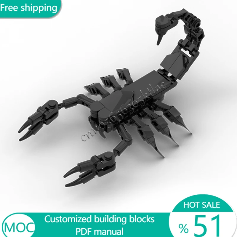 71 PCS Insect Black Scorpion MOC Customize Modular Building Block Creative Design Educational Technology DIY Festival Toy Gift