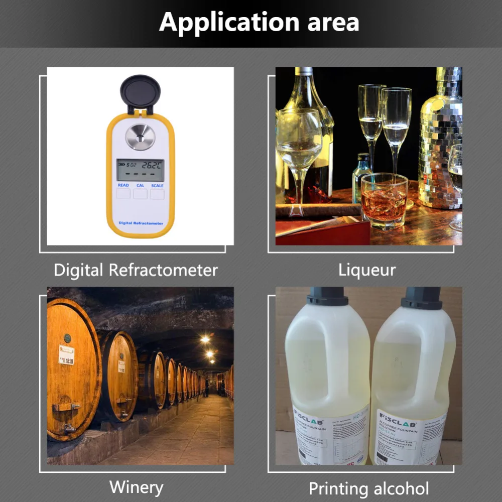 

DR403 Alcohol Tester 0-73 Refractive Index 1.3330-1.4200 Beer Auto Replenishment Fast Digital Alcohol Refractometer