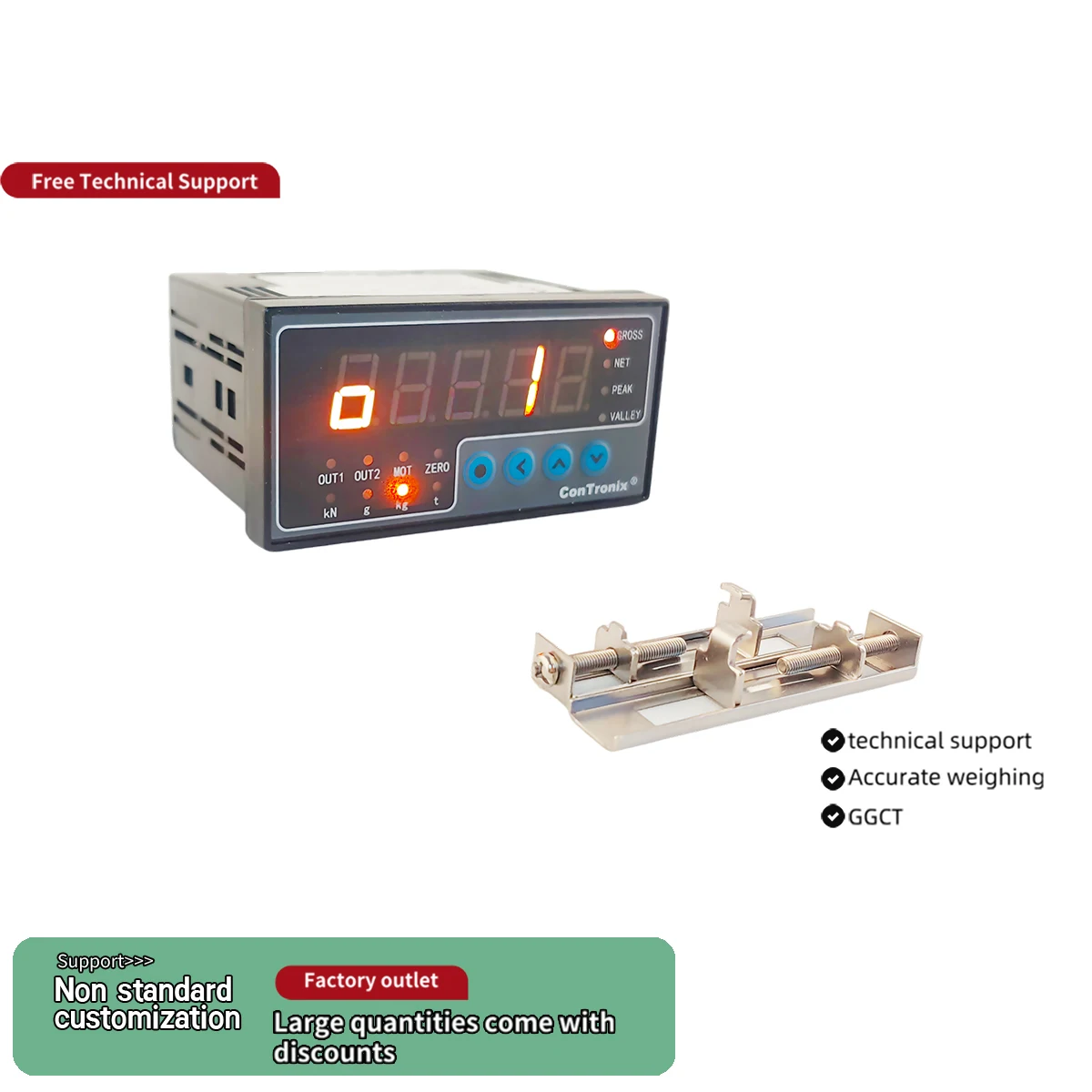 Indicatore di Peso per Automazione Industriale, Misurazione Rapida 10/s, Ampio Range di Visualizzazione da -19999 a 45000 160x80 / 96x48mm