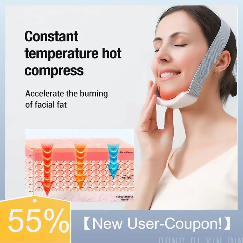 A60T新型フェイススリミングデバイス 顎フェイスマッサージャー 振動ベルト 温熱圧縮 パーソナルケア用