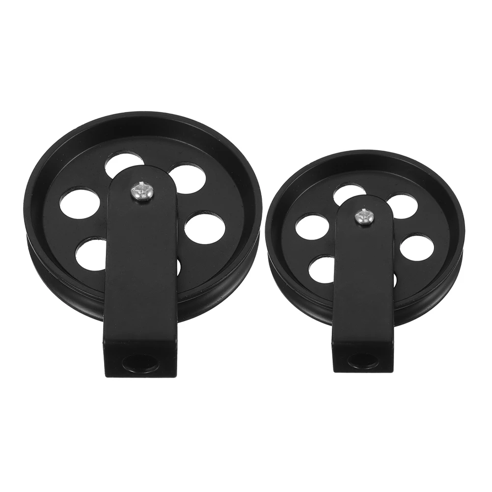 

2Pcs Rustic Lamp Pulley Chandelier Accessories V-Groove Wheel Pulley System for Black Industrial Pendant Light Fixtures Ceiling