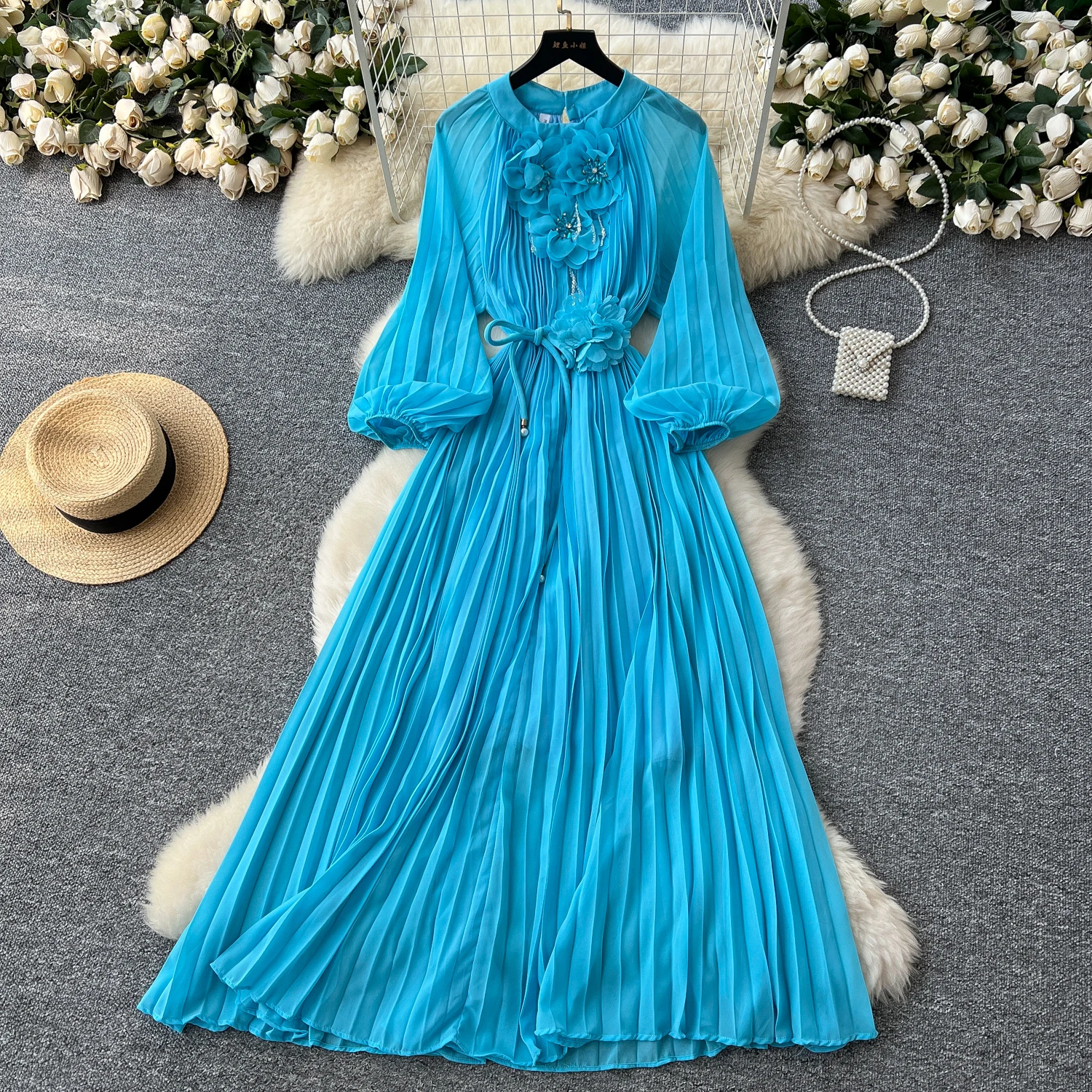 فستان أنيق مثير عالي الخصر ثلاثي الأبعاد من حجر الراين لقضاء العطلات فستان نسائي ضيق للحفلات الاحتفالية