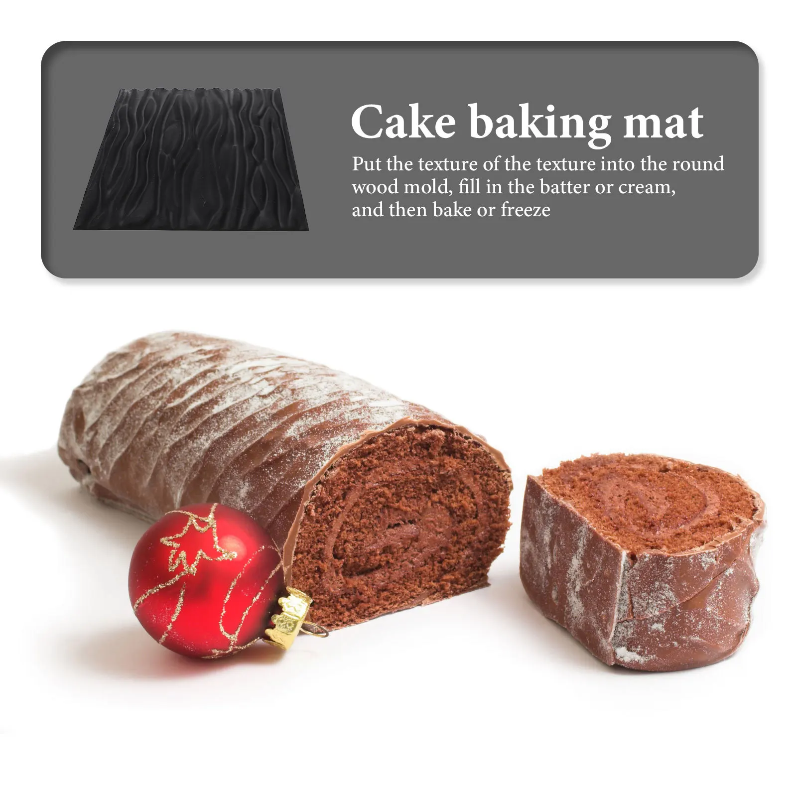 

Bark Texture Silicone Mat Non-Stick Reusable Baking Pad For Cake Roll Kitchen Countertop Liner Dishwasher Safe Rolling Mat