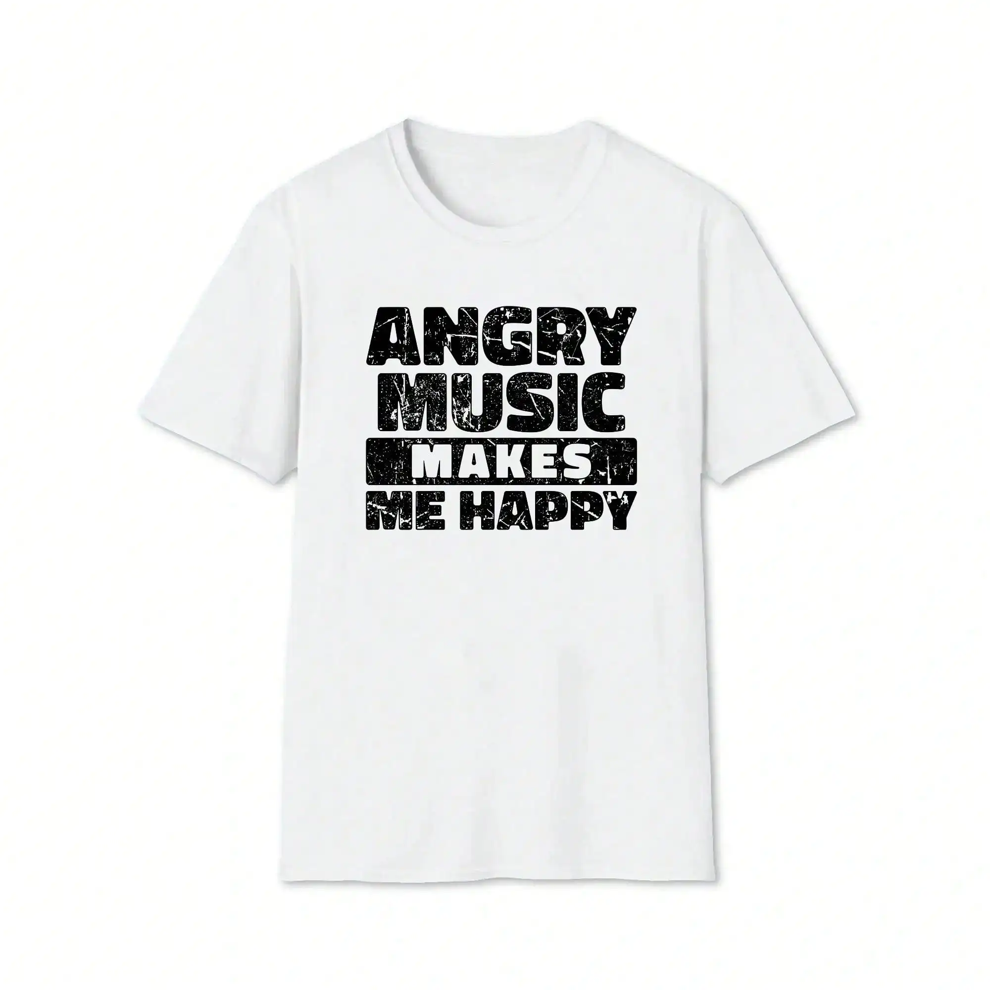 Women's Funny Rockn Roll Saying Heavy Hard Music Graphic Tee Short Sleeve Crew Neck Casual Printed T Shirt Summer Patterned Comfortable TShirt Top