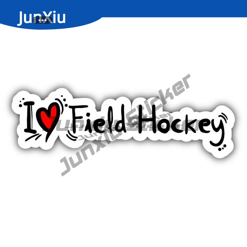 

I Love Field Hockey Sticker Phone Bumper Guitar Truck Window Anti Scratch Exterior Decal Custom Decals Waterproof Suv Window Pvc