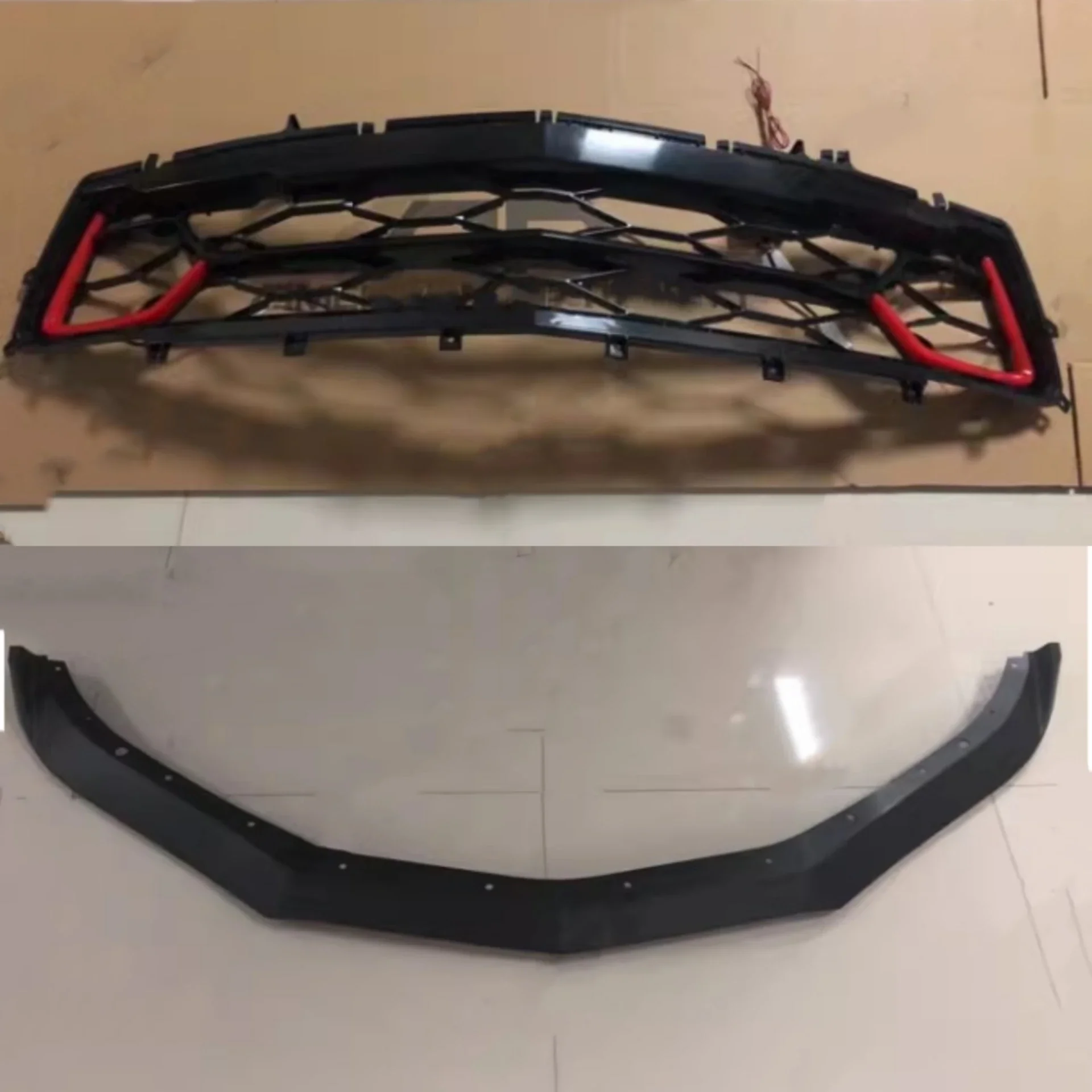 New Style Bottom Grille with Lamp Front Lip Mask Grid Radiator for Chevrolet Camaro Modified Bumper Grill Auto Accessories