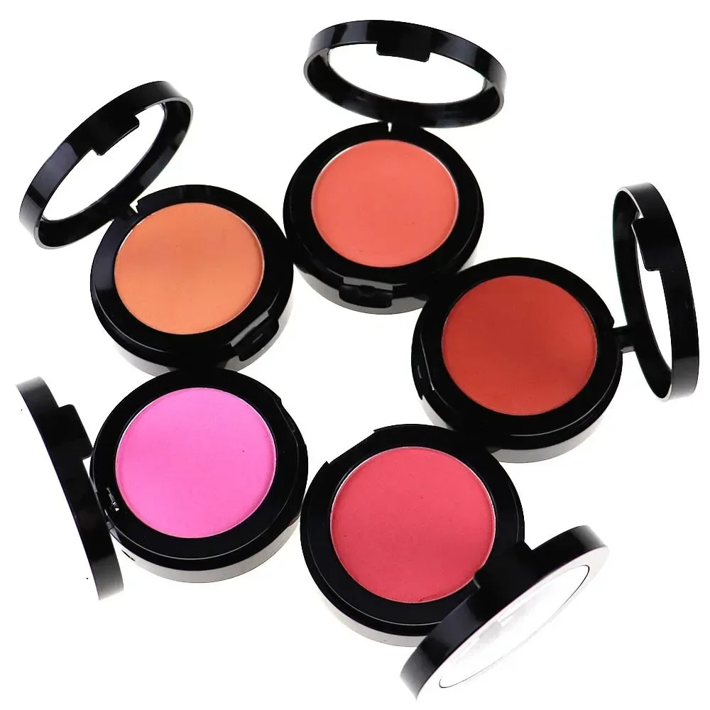 5-Color Private Label Blush Custom Bulk Single-color Blusher Pigment Pink Waterproof Light Delicate Long-lasting Cheek Makeup