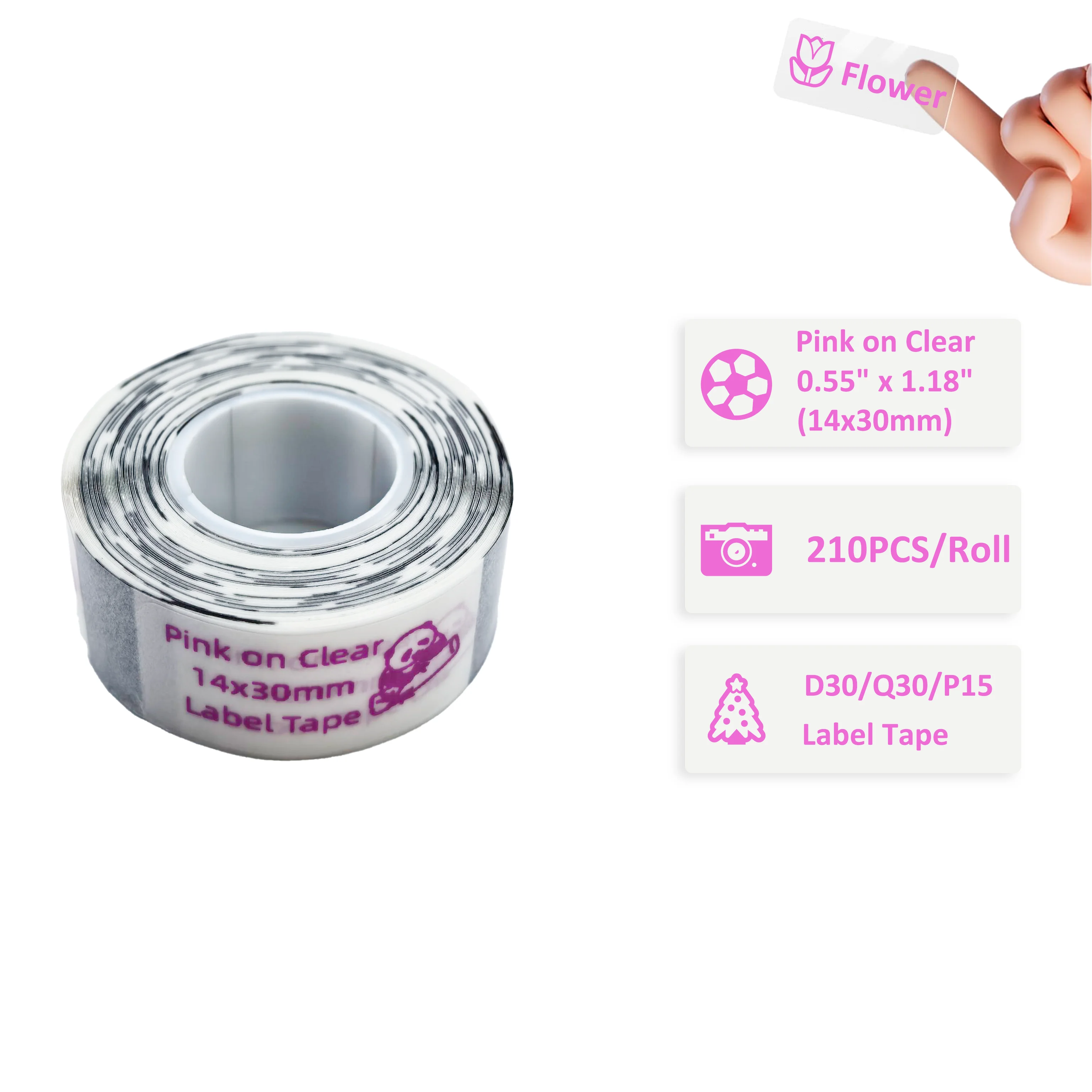 Adhesive Labeling Tape Transparent Label Maker Tape For P12/D30/D35/B100/P11 Label Printer For Documents Bottles Household Items