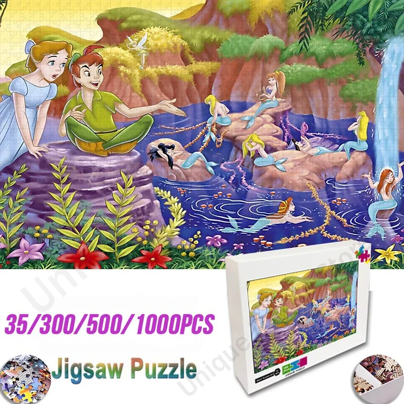 

Disney Peter Pan Jigsaw Creative Mini Wooden Puzzle Funny Model Assembled Jigsaw Puzzle Educational Toys for Kids Birthday Gifts