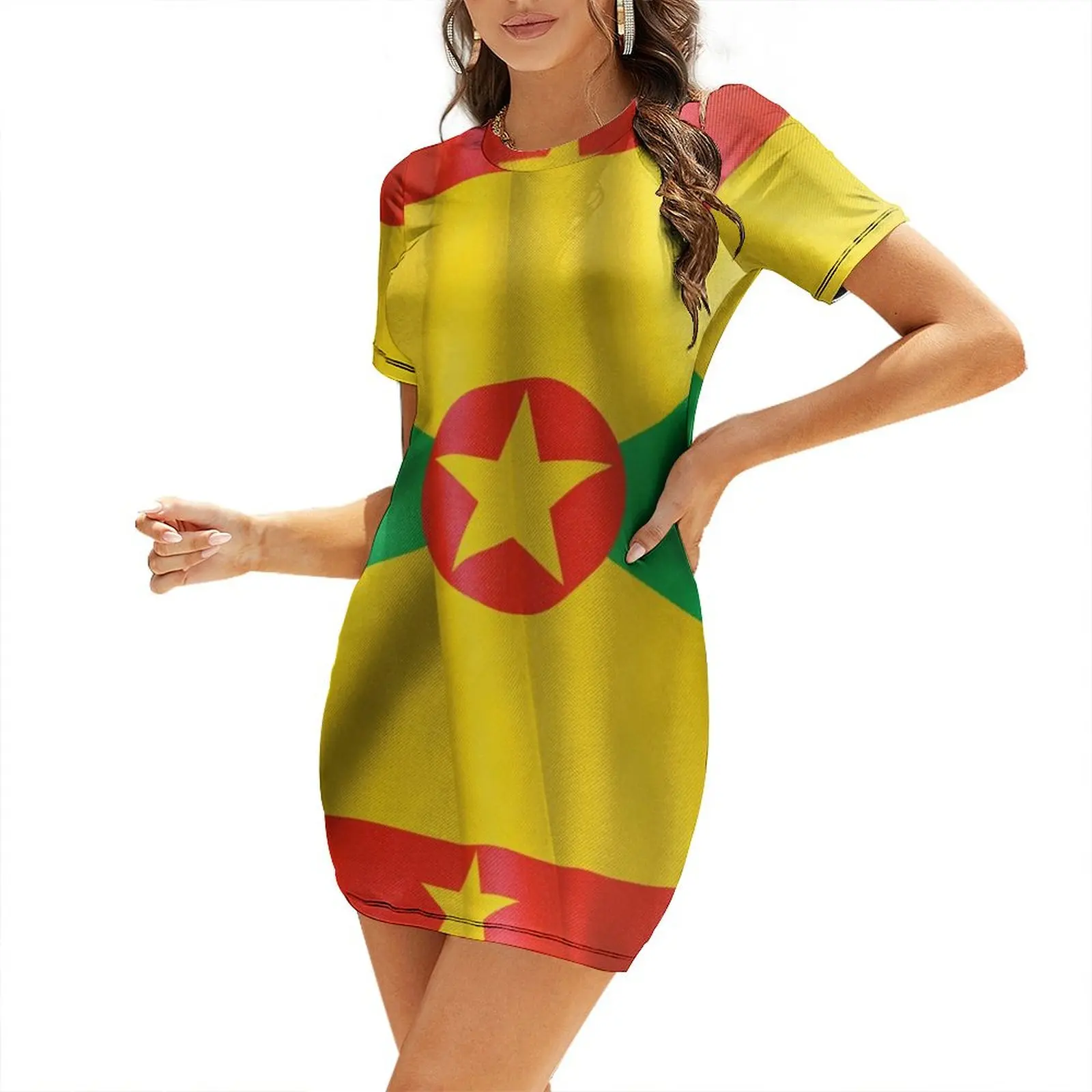 

Grenada Flag Short Sleeved Dress dress party night luxury dress dresses ladies 2025 summer