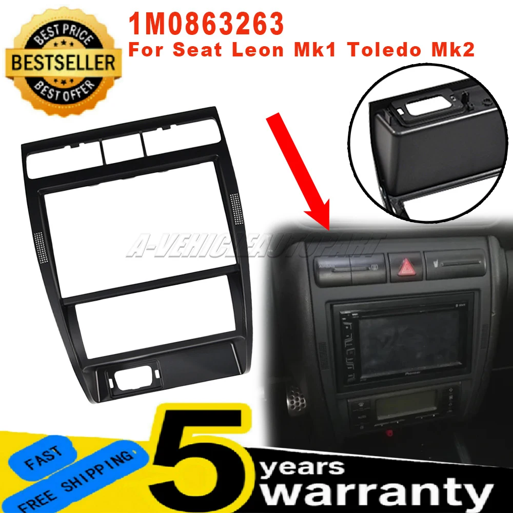

1M0863263 For Seat Leon Mk1 Toledo Mk2 1998 - 2006 New Air Outlet Radio Frame Central Console Panel Cover black car accessories