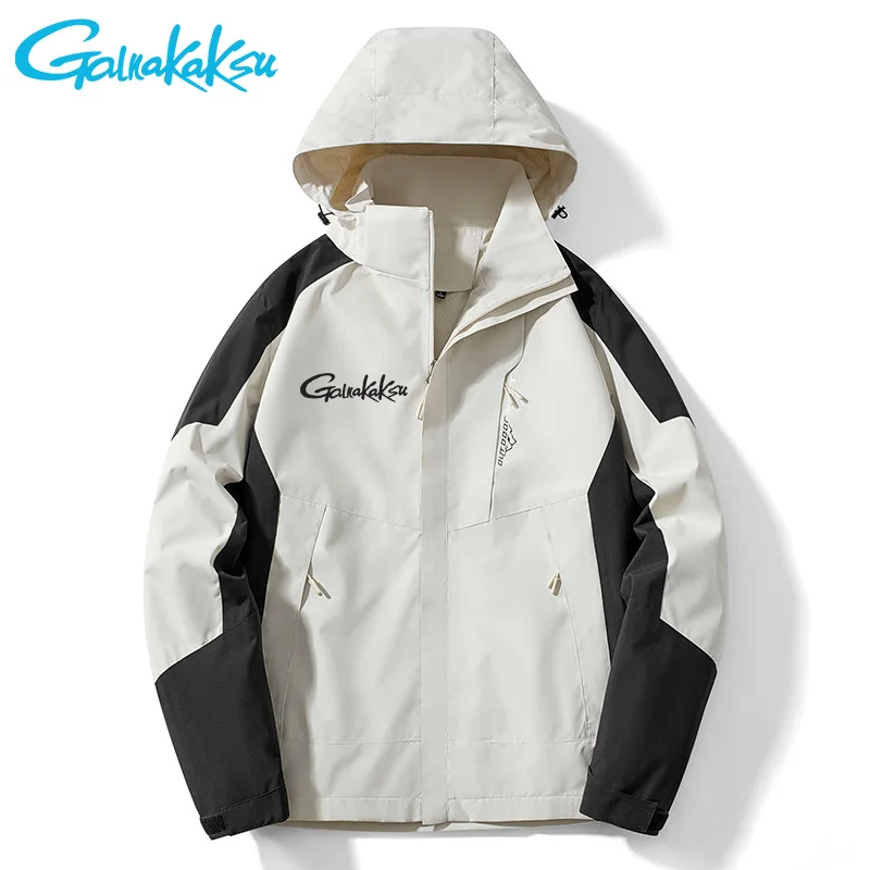 Spring Autumn Men's Removable Cap Breathable Hiking Rushing Jacket Windbreaker Outdoor Fishing Waterproof Clothing