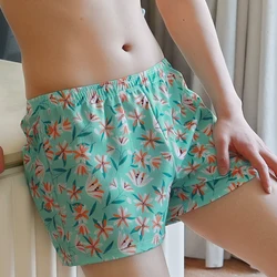 Men's Pure Cotton Underpants Breathable Loose Briefs For Young Boys Flats Floral Sports Shorts Trunks