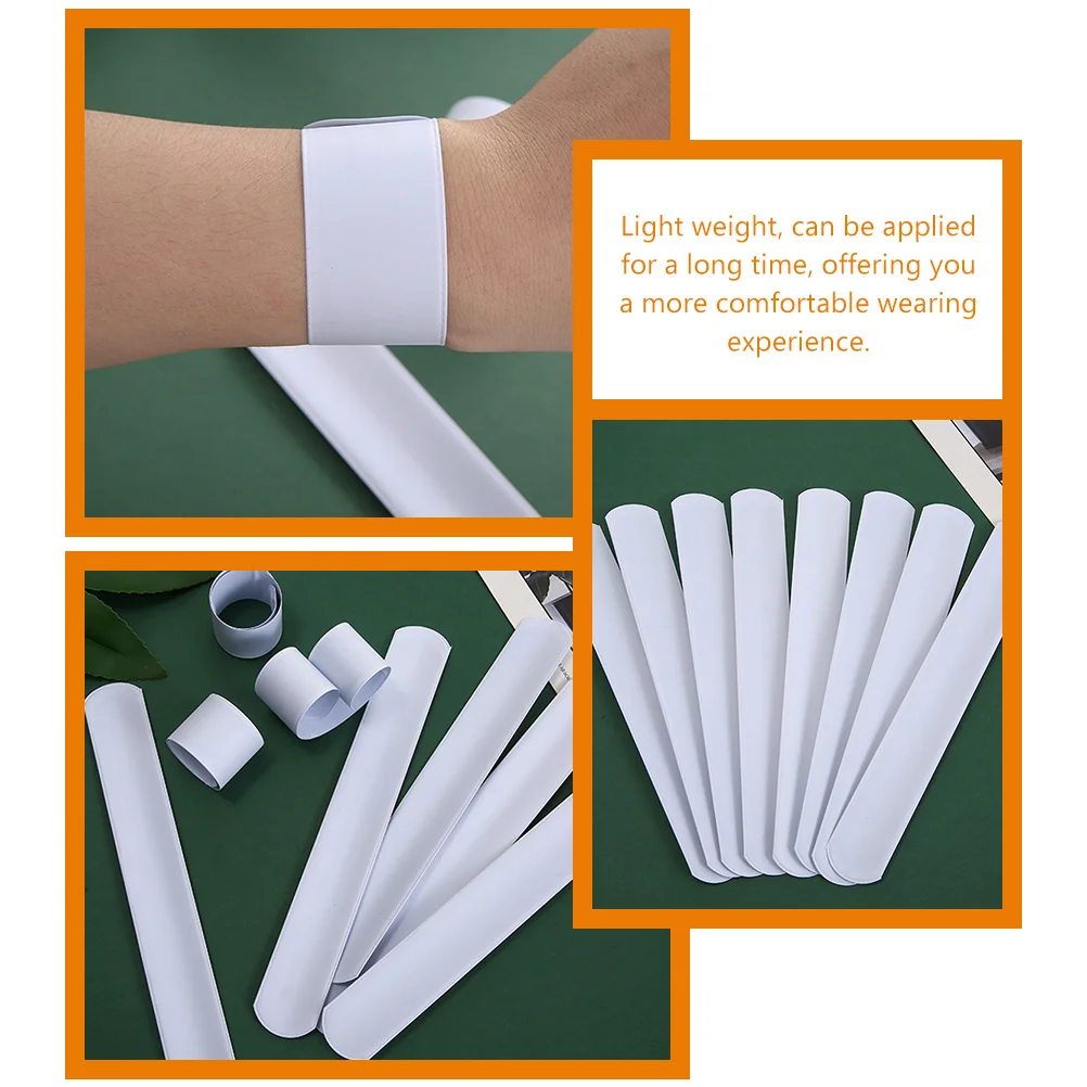 

60pcs Pure White Slap Bracelets Durable PVC Comfortable Wear Halloween Gifts Student Prizes Birthday Gifts Safe Skin Friendly