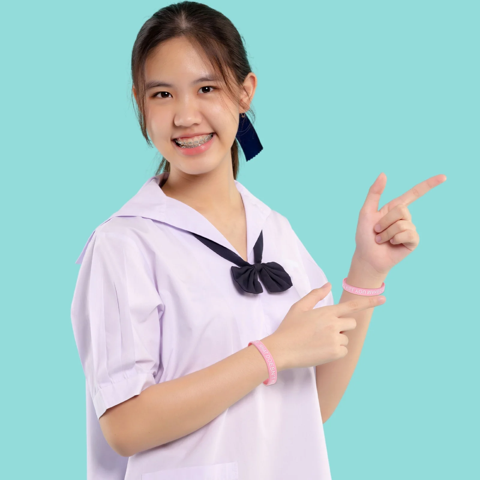 100 peças pulseiras de silicone com citações inspiradoras, pulseiras motivacionais para adolescentes, elásticas unissex coloridas positivas