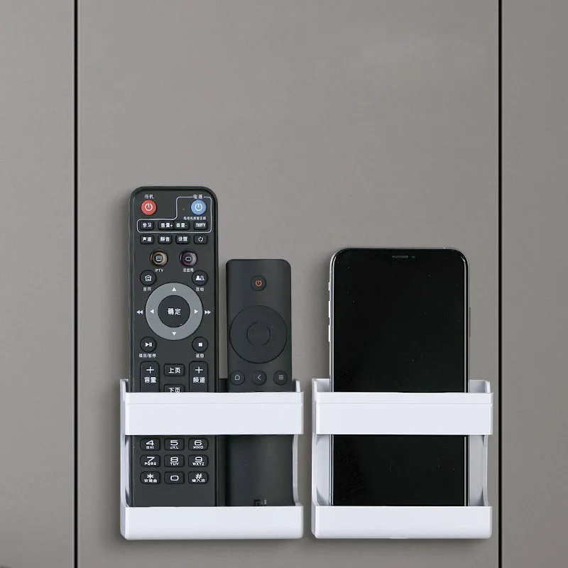 Selbstklebende TV-Klimaanlage, Fernbedienung, Aufbewahrungsbox, stanzfreie, an der Wand montierte Ladestation für Mobiltelefone, Finishing-Box – Detail 7
