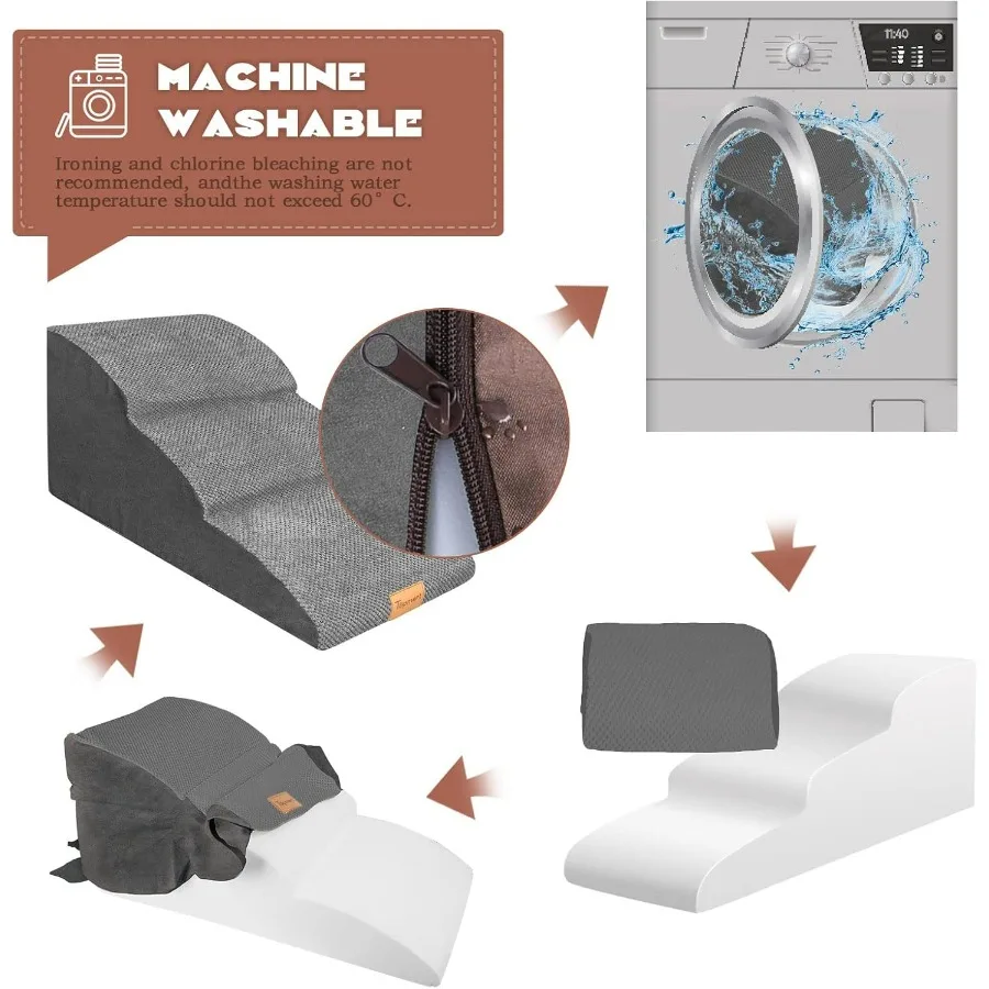 عالية الكثافة الموسعة رغوة الكلب RampSteps 3 Tier15.7 عالية عدم الانزلاق الكلب الدرج مع غطاء مقاوم للماء لينة رغوة سلم الحيوانات الأليفة أفضل fo