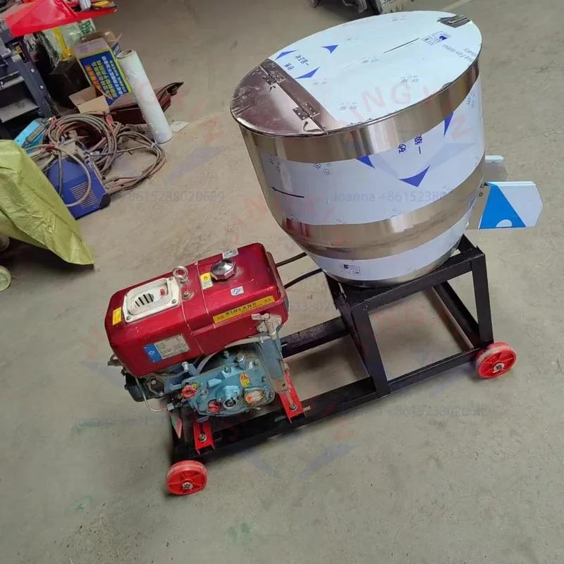 50-300Kg Home Use Animal Feed Mixer Poultry Pig Vegetable Grain Seed Dressing Processing Equipment Fodder Mixing Motor Pellet