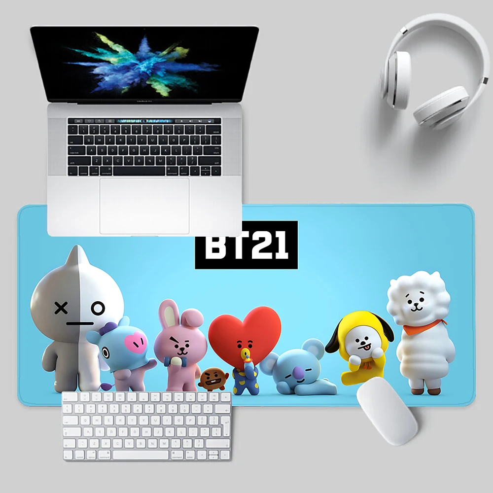 

Cartoon Cute-BT21 Mousepad HD Printing Computer Gamers Locking Edge Non-slip Mouse Pad XXL90x40cm Keyboard PC Desk Pad