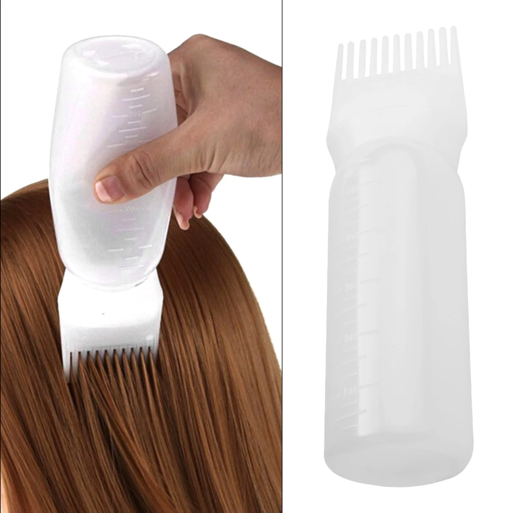 Botella de champú para teñir, peine de aceite, herramientas para el cabello, aplicador de tinte, botellas de cepillo, herramienta de peinado, coloración del cabello, 120ML