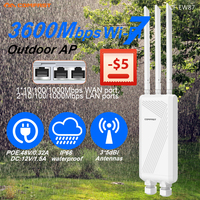 Comfast 3600Mbps WiFi7 Outdoor Access Piont 2.4G/5.8G Wireless AP 3*5dBi Antennas WIFI Router 48V POE/12V DC Powered IP66
