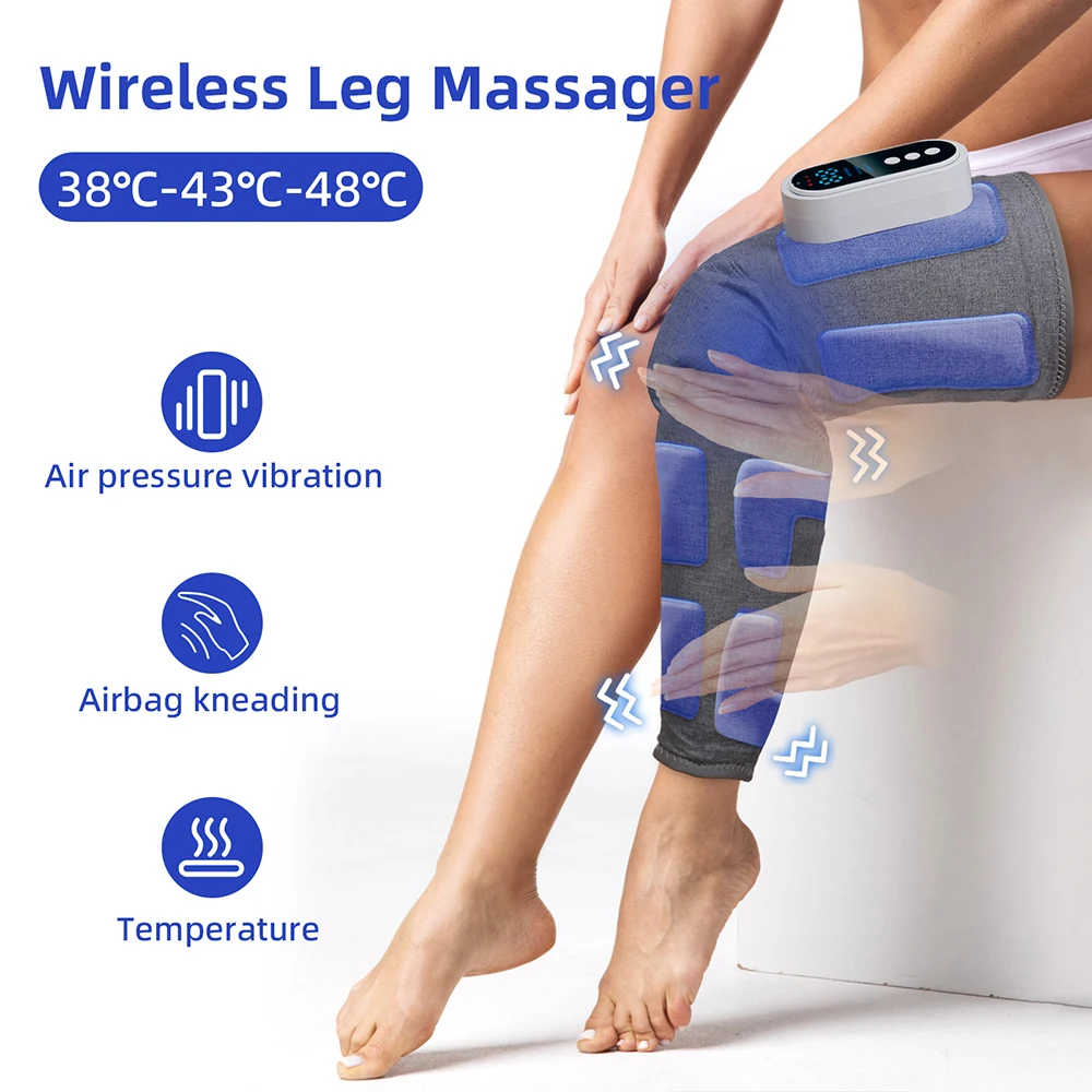 Electric Airbag Leg And Knee Massager Thigh With Calf High Frequency Vibration Massager Air Bag Kneading Relaxation Leg Massager view 2