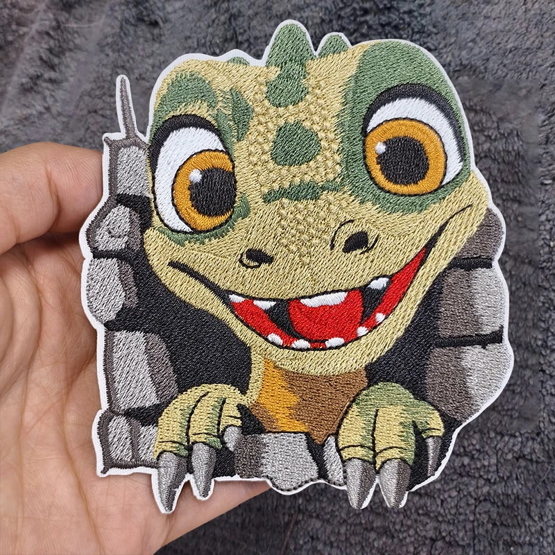 

1PC Little Tyrannosaurus Rex Embroidered Patch Iron On Cute Animal Badge DIY Gift For Clothes Cap Bag Jacket Trucker Hat