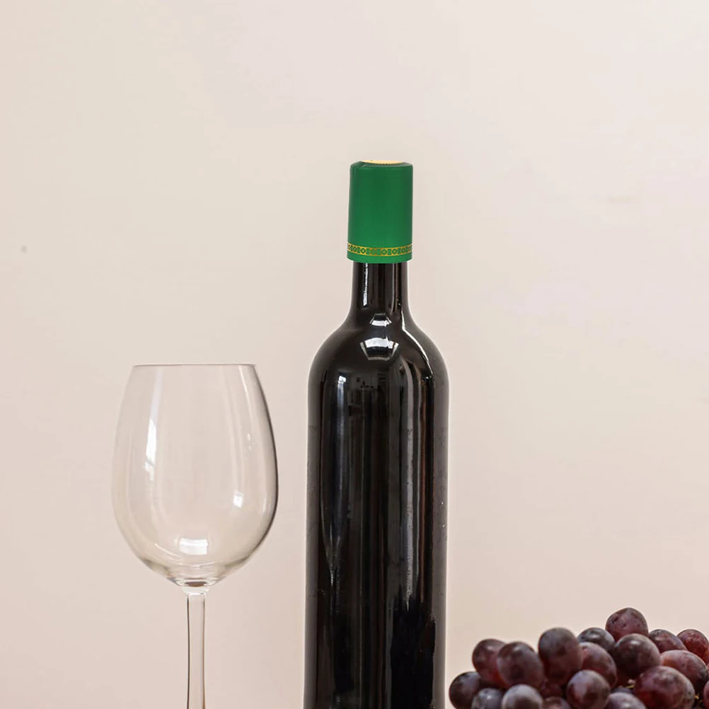 

50Pcs Heat Shrink Wine Bottle Caps PVC Sealers Wine Bottle Wraps Lock Flavor Preserve Aroma for Home Bar Party