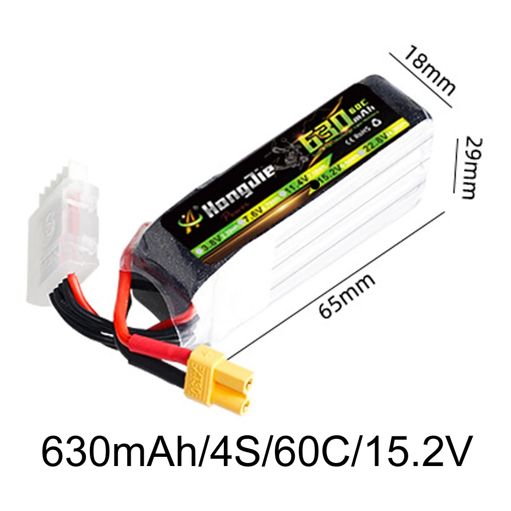 

60C 520mAh 1P 4S Lipo 15.2V 14.8V Rechargeable Battery High Rate for RC FPV Racing Drone Quadcopter Helicopter Truck