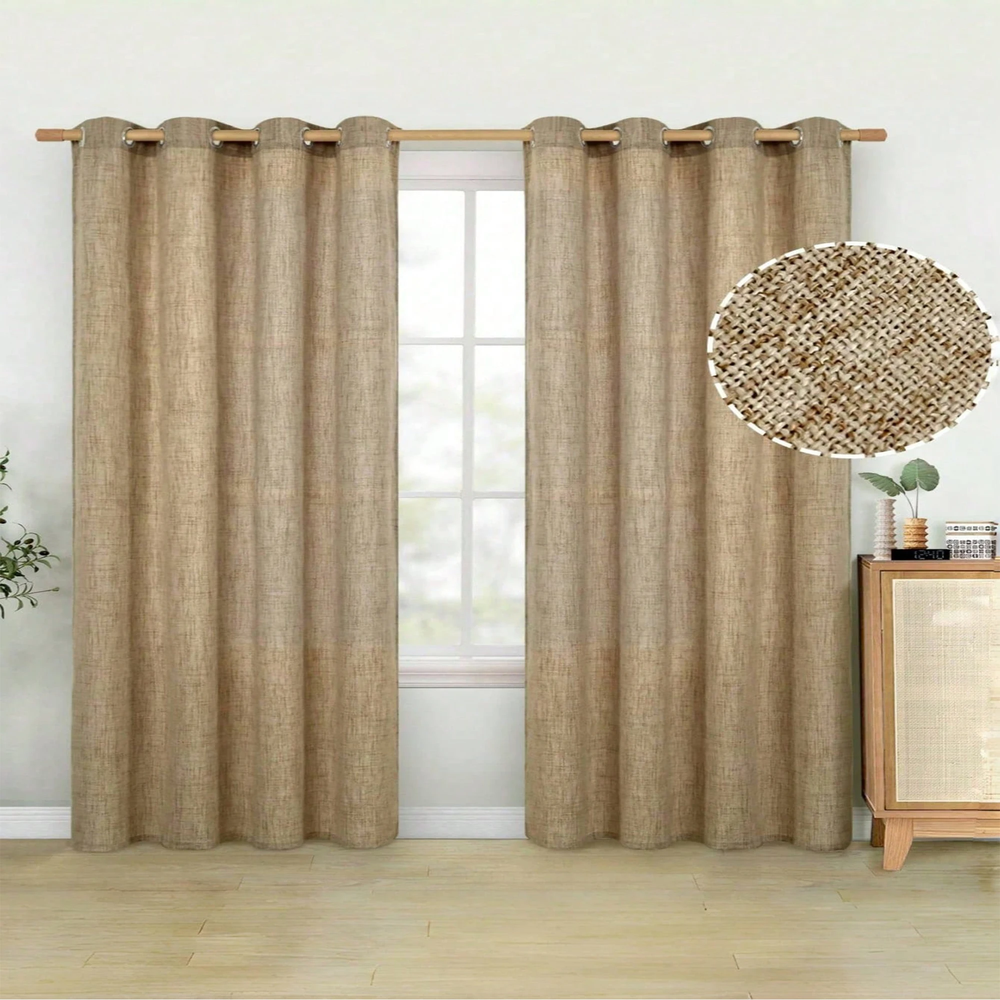 1pc Japanese style linen curtains semi blackout curtains privacy  windows living rooms balcony bedrooms window screens sunscreen