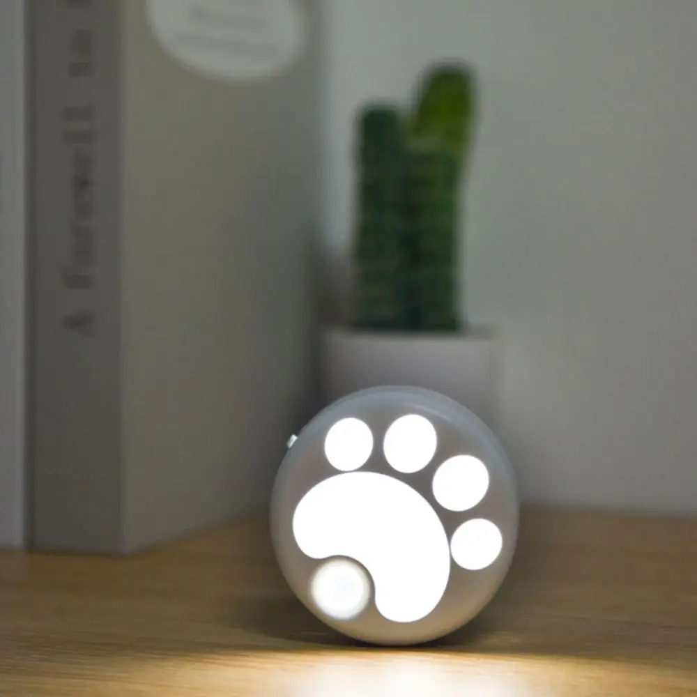 With Motion Sensor Cat Paw Night Lamp Punch Free USB Rechargeable Human Body Induction Lamp Intelligent Magnetic Attraction